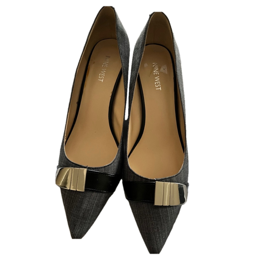 GUC Women's Nine West Heels Size 9M Gray and Black